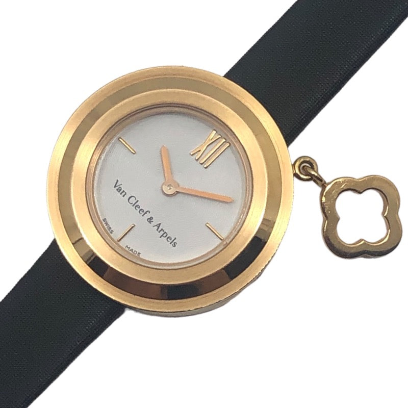 ヴァンクリーフ＆アーペル Van Cleef & Arpels チャームウォッチ VCARO4HS00 ホワイト K18PG/革ベルト レディース 腕時計