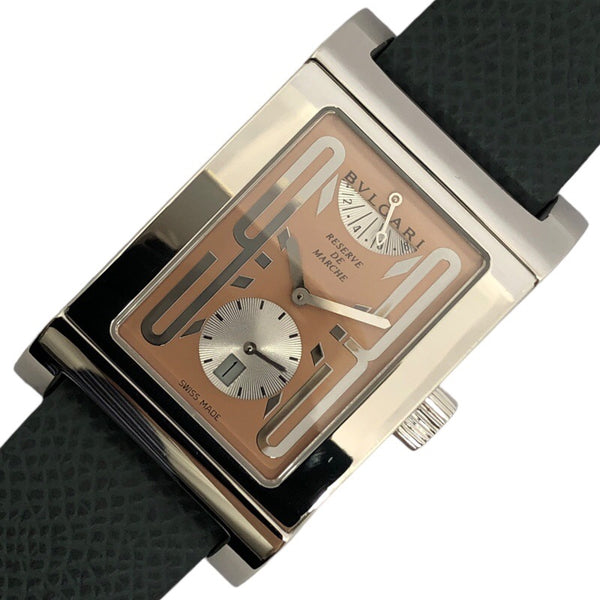 ブルガリ BVLGARI レッタンゴロ ミレニアムイヤー限定記念モデル RT49PLD ピンク Pt950/革ベルト（社外品） 手巻き メンズ 腕時計