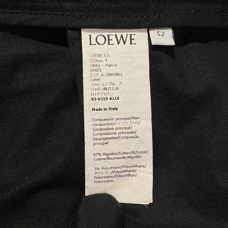 ロエベ LOEWE ワイドカーゴトラウザーパンツ H526Y04WAT ブラック コットン メンズ パンツ