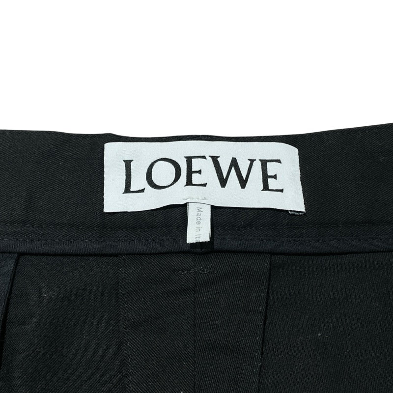 ロエベ LOEWE ワイドカーゴトラウザーパンツ H526Y04WAT ブラック コットン メンズ パンツ