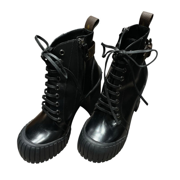 ルイ・ヴィトン LOUIS VUITTON ルビーラインレザーアンクル 1ADAQ3 ブラック レザー レディース ブーツ