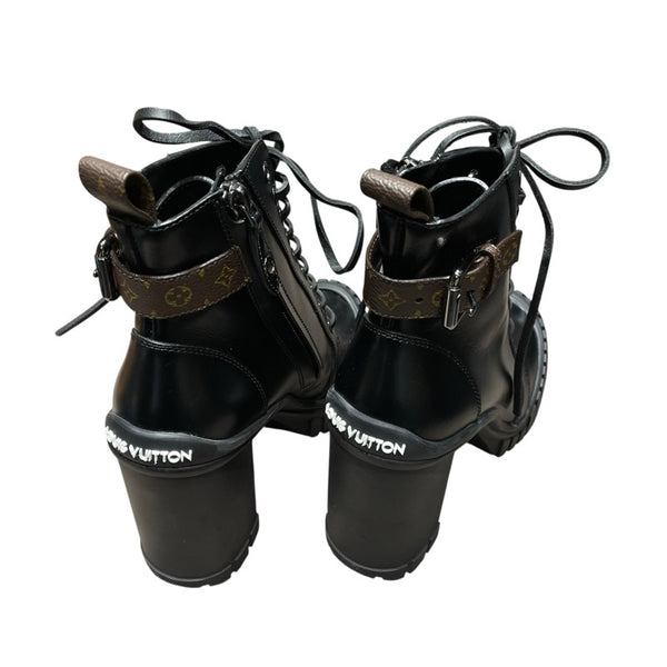 ルイ・ヴィトン LOUIS VUITTON ルビーラインレザーアンクル 1ADAQ3 ブラック レザー レディース ブーツ