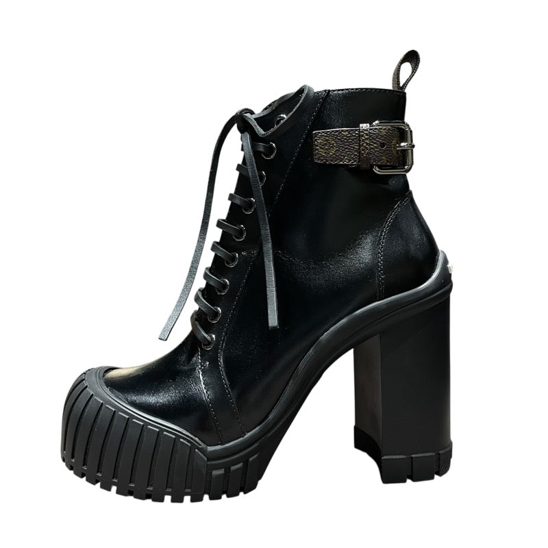 ルイ・ヴィトン LOUIS VUITTON ルビーラインレザーアンクル 1ADAQ3 ブラック レザー レディース ブーツ