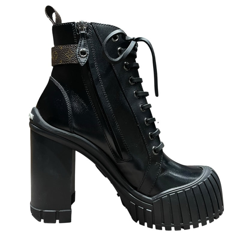 ルイ・ヴィトン LOUIS VUITTON ルビーラインレザーアンクル 1ADAQ3 ブラック レザー レディース ブーツ