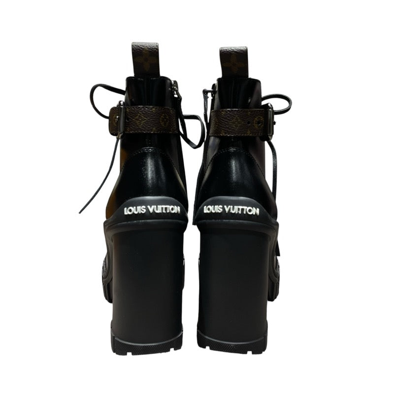 ルイ・ヴィトン LOUIS VUITTON ルビーラインレザーアンクル 1ADAQ3 ブラック レザー レディース ブーツ