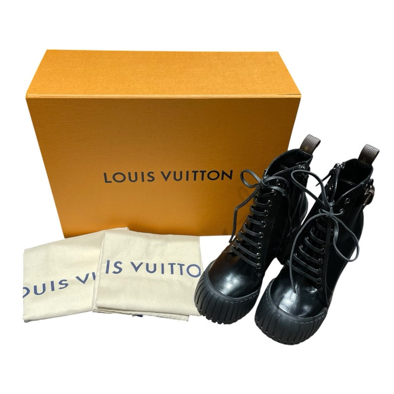 ルイ・ヴィトン LOUIS VUITTON ルビーラインレザーアンクル 1ADAQ3 ブラック レザー レディース ブーツ