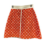 ルイ・ヴィトン LOUIS VUITTON モノグラム総柄スカート FNSK41 レッド ビスコース レディース スカート