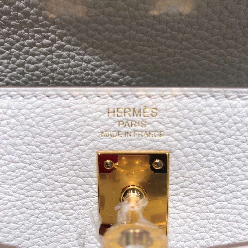 エルメス HERMES ケリー25　内縫い B刻 マッシュルーム GD金具 トゴ レディース ハンドバッグ