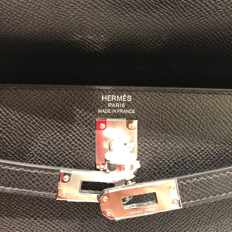 エルメス HERMES ケリー25 外縫い ブラック シルバー金具 エプソン レディース ハンドバッグ