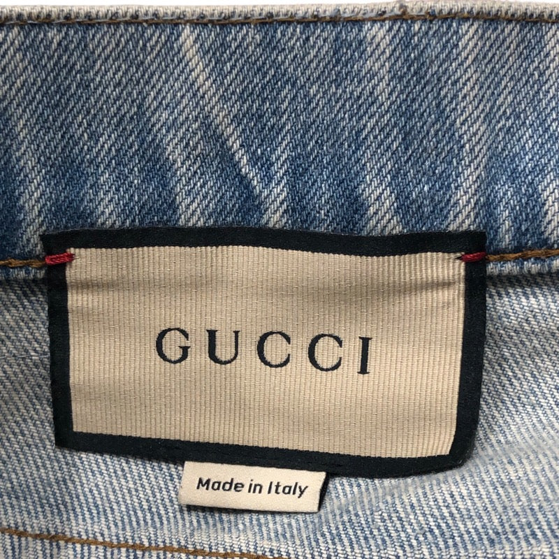 グッチ GUCCI GG ターンアップ ウォッシュドデニム パンツ 774078 ライトブルーデニム コットン メンズ デニムパンツ