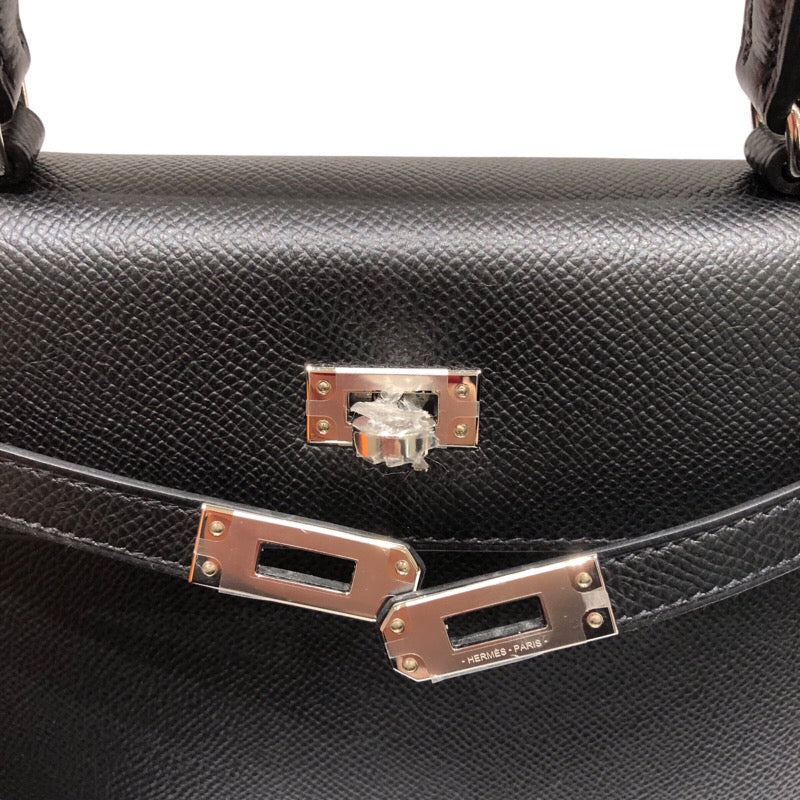 エルメス HERMES ケリー25 外縫い ブラック シルバー金具 エプソン レディース ハンドバッグ