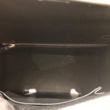 エルメス HERMES ケリー25 外縫い ブラック シルバー金具 エプソン レディース ハンドバッグ