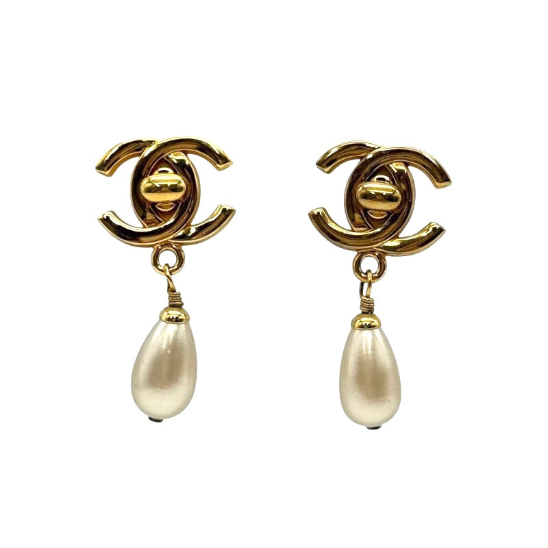 シャネル CHANEL ココマーク ターンロック パールイヤリング GP/フェイクパール アクセサリー