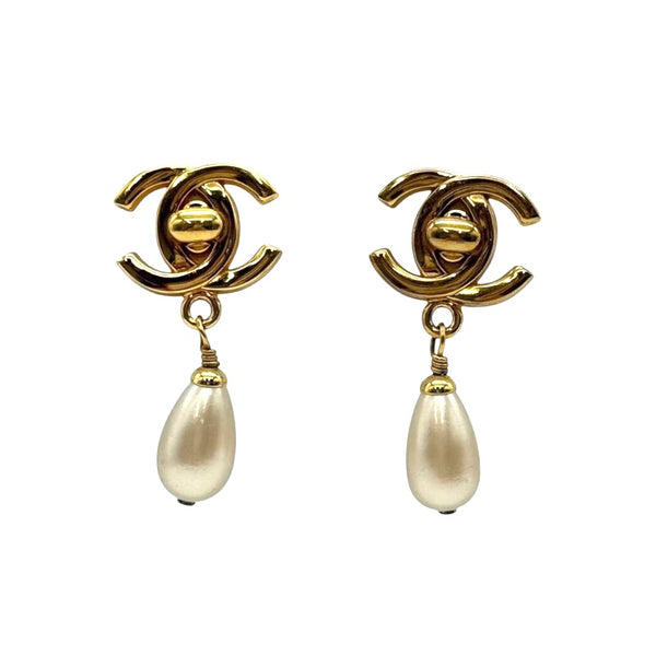 シャネル CHANEL ココマーク ターンロック パールイヤリング GP/フェイクパール アクセサリー