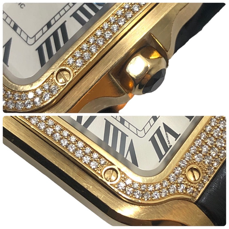 カルティエ Cartier サントス ドゥ カルティエ WJSA0008 シルバー K18YG/革ベルト 自動巻き メンズ 腕時計