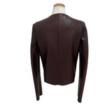 セリーヌ CELINE パイソン切替レザージャケット ブラウン レザー レディース その他アウター