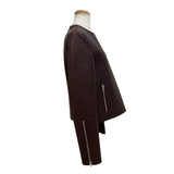 セリーヌ CELINE パイソン切替レザージャケット ブラウン レザー レディース その他アウター