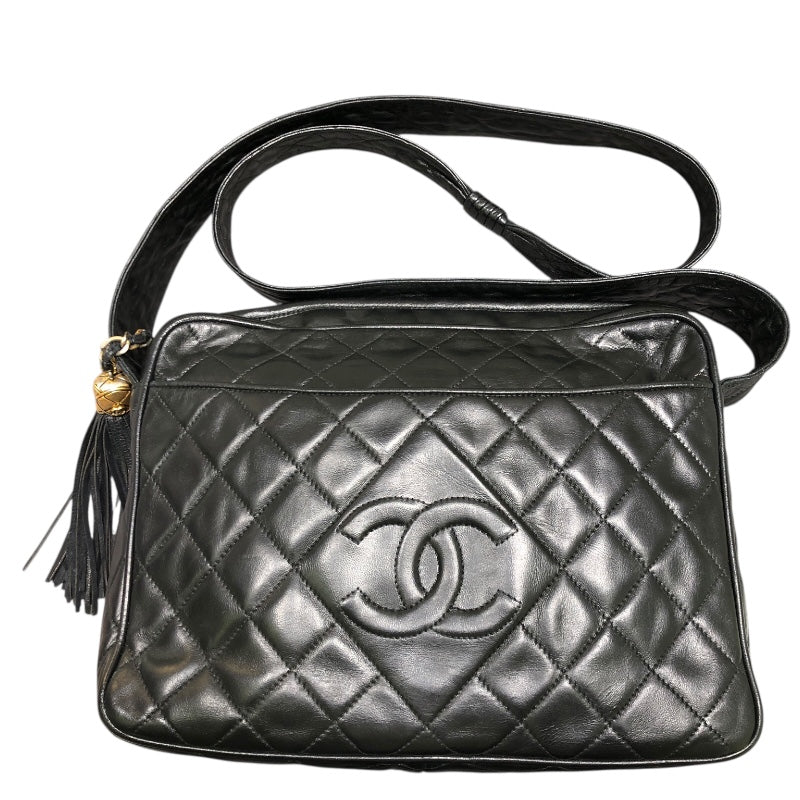 シャネル CHANEL マトラッセ フリンジ ショルダーバッグ ブラック