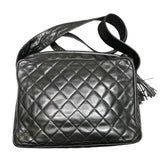 シャネル CHANEL マトラッセ フリンジ ショルダーバッグ ブラック ラムスキン レディース ショルダーバッグ
