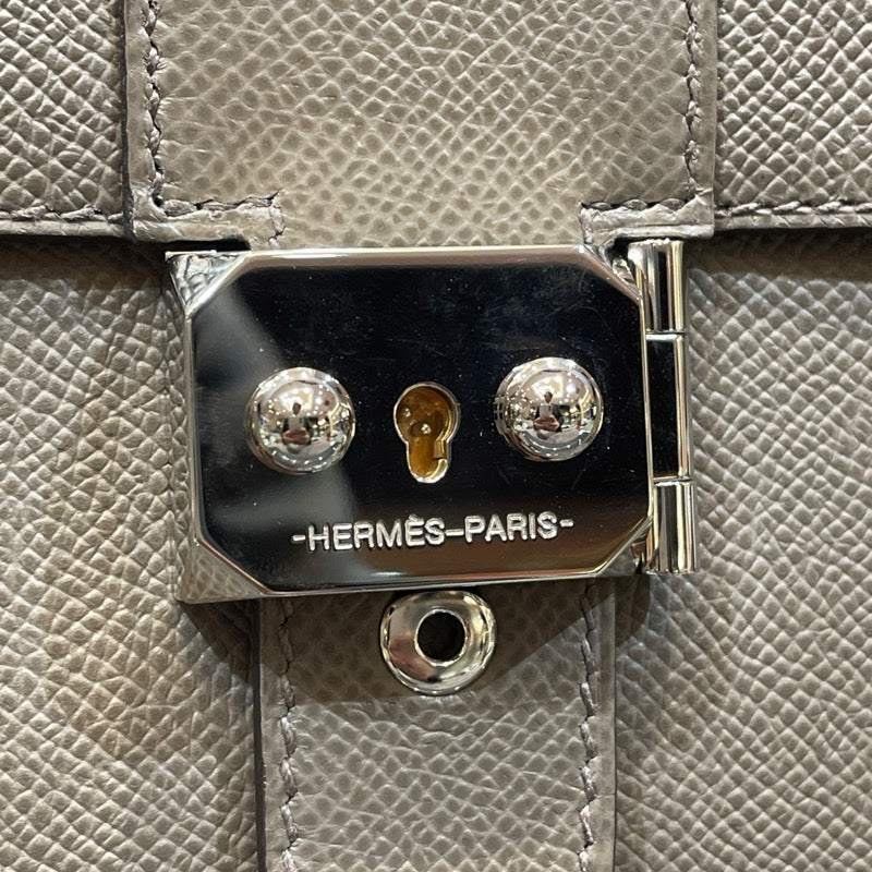 エルメス HERMES サックアデペッシュ21 K刻 グレー エプソン レディース ショルダーバッグ
