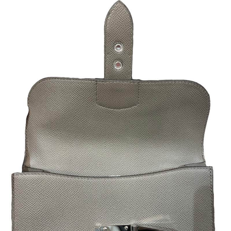 エルメス HERMES サックアデペッシュ21 K刻 グレー エプソン レディース ショルダーバッグ