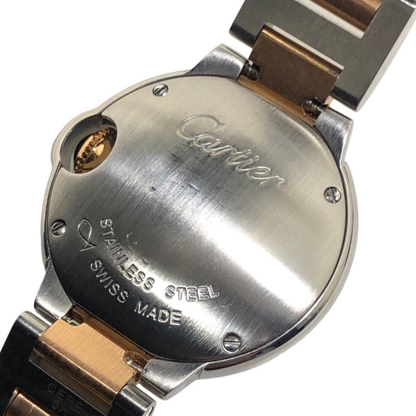 カルティエ Cartier バロンブルー 28mm WE902030 シルバー PG/SS レディース 腕時計