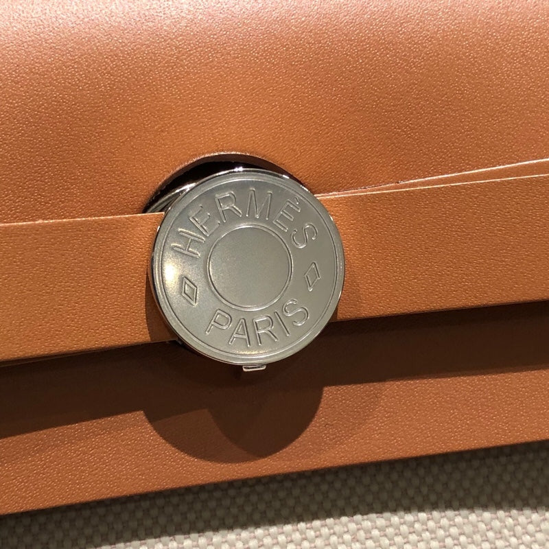 エルメス HERMES エールバッグ B刻 ナチュラル/シルバー金具 トワル/カーフ レディース ショルダーバッグ