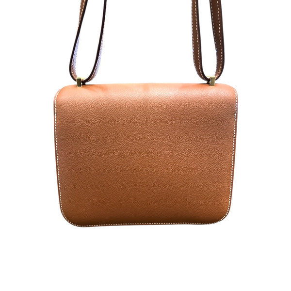 エルメス HERMES コンスタンス３　ミニ D刻 ブラウン×ゴールド金具 エバーカラー レディース ショルダーバッグ
