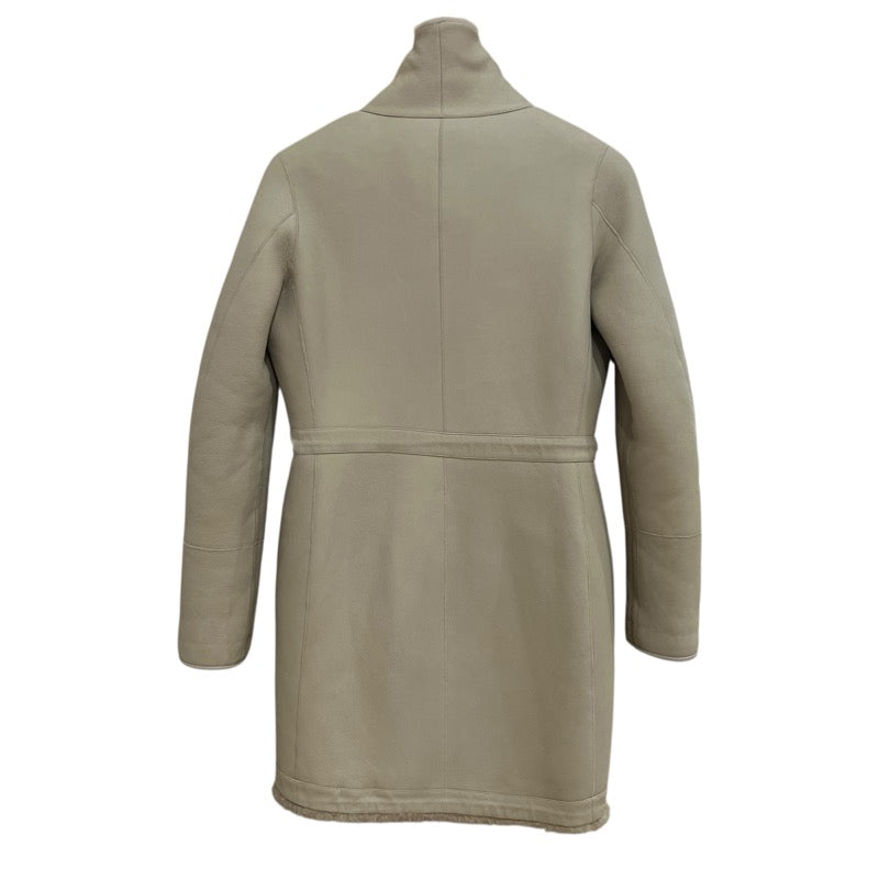 Loro Piana リバーシブルムートンコート FAF9081 クリーム レザー レディース その他アウター