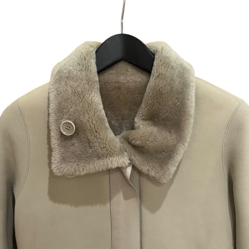 Loro Piana リバーシブルムートンコート FAF9081 クリーム レザー レディース その他アウター