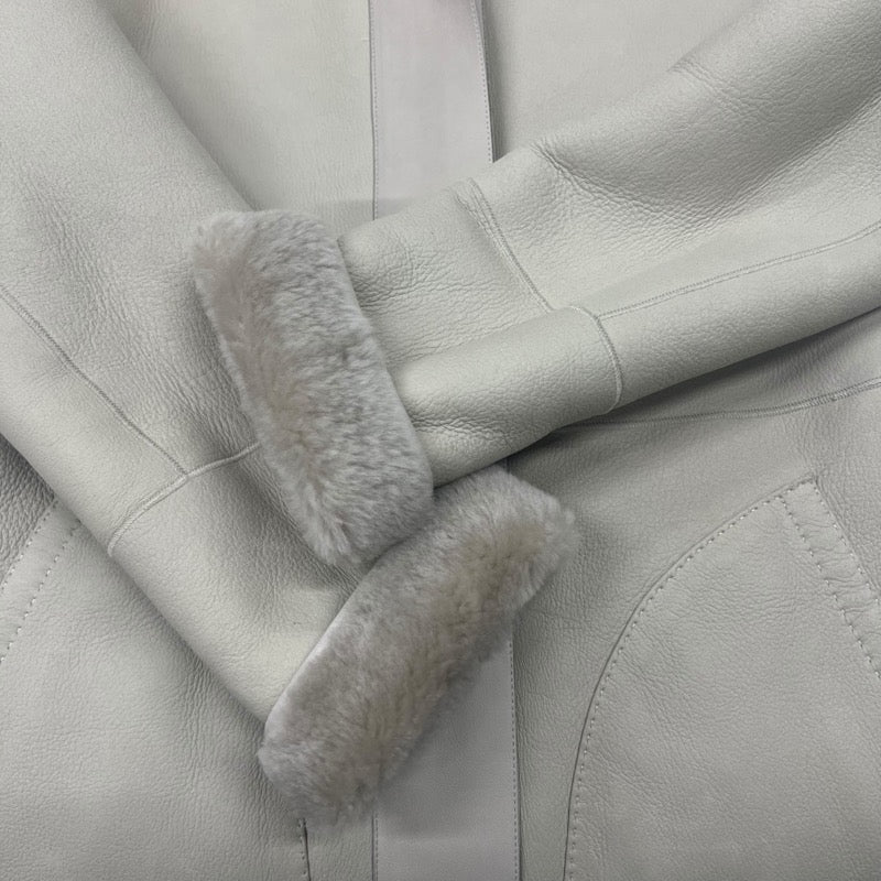 Loro Piana リバーシブルムートンコート FAF9081 クリーム レザー レディース その他アウター