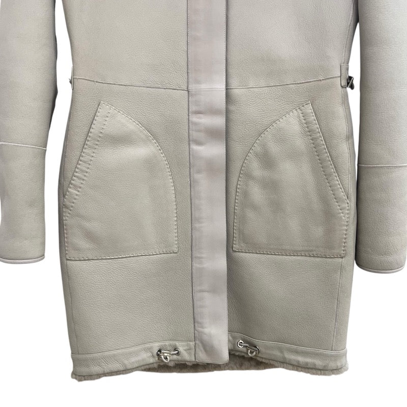 Loro Piana リバーシブルムートンコート FAF9081 クリーム レザー レディース その他アウター