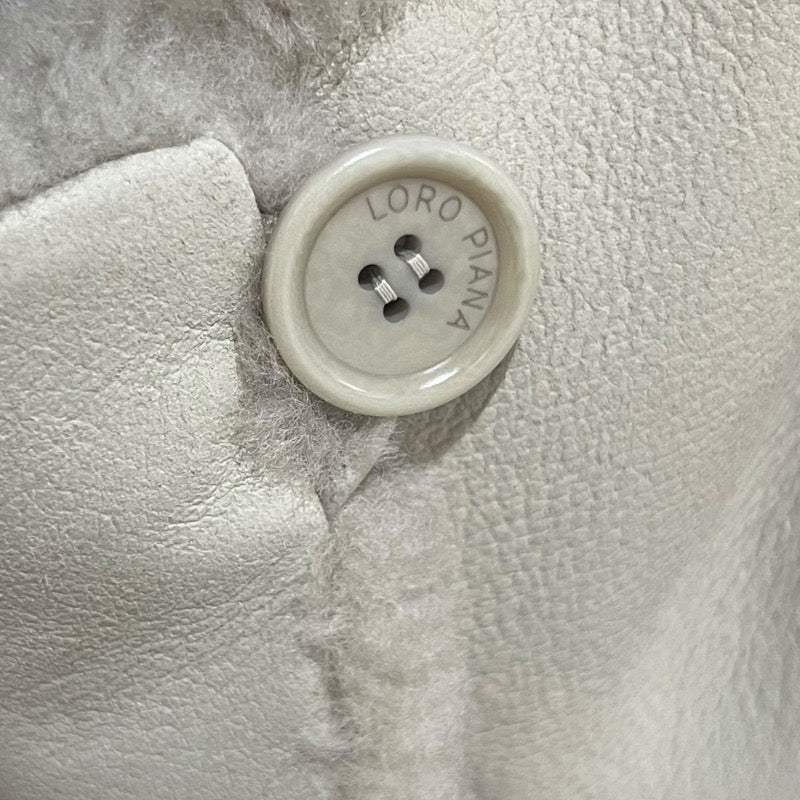 Loro Piana リバーシブルムートンコート FAF9081 クリーム レザー レディース その他アウター