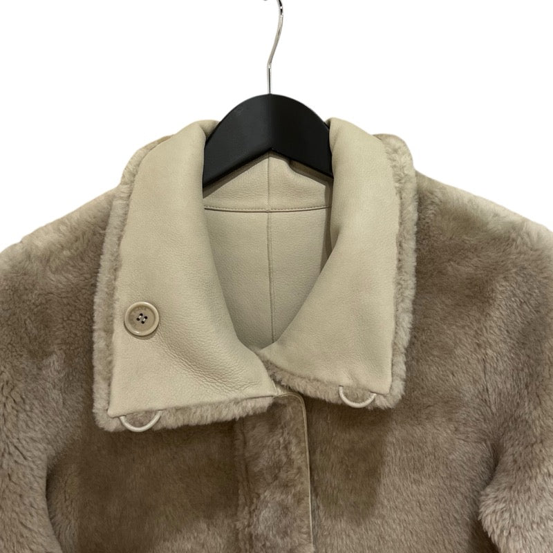 Loro Piana リバーシブルムートンコート FAF9081 クリーム レザー レディース その他アウター