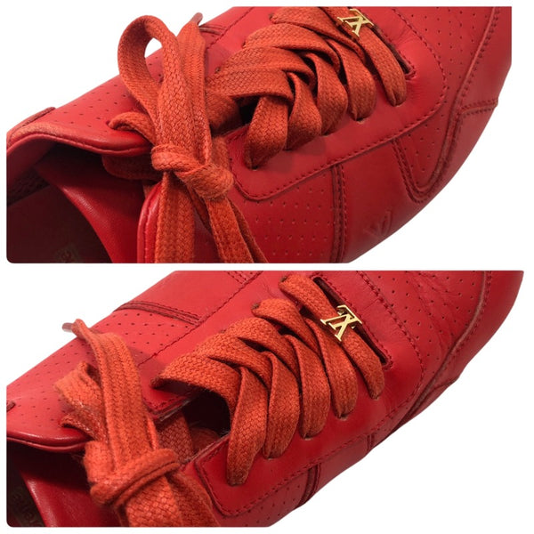 ルイ・ヴィトン LOUIS VUITTON SUPREME ランアウェイ レザースニーカー FD0157 レッド レザー メンズ スニーカー