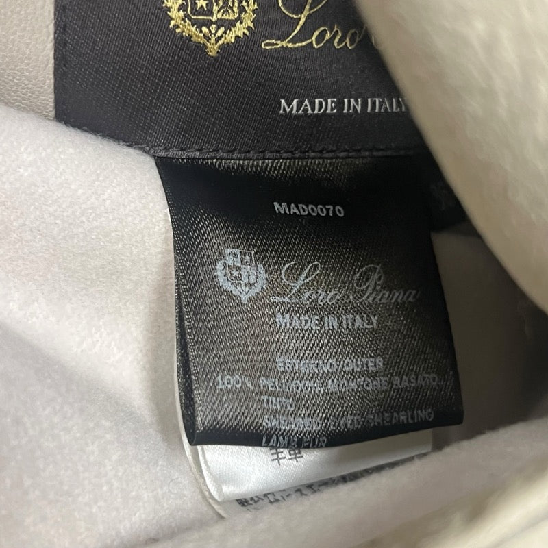 Loro Piana リバーシブルムートンコート FAF9081 クリーム レザー レディース その他アウター
