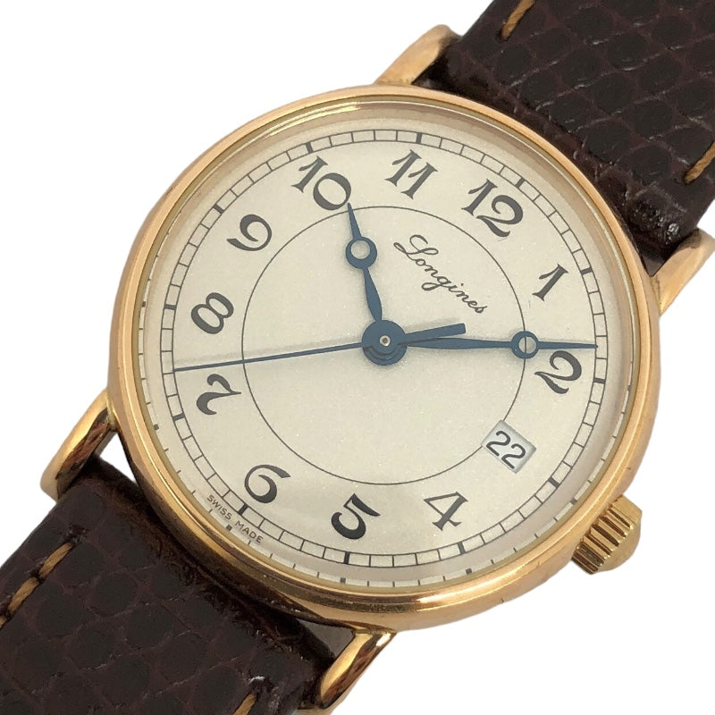 ロンジン LONGINES ヘリテージ クラシック プレザンス L4.267.8 ホワイト K18PG/革ベルト（社外品） 自動巻き レディース 腕時計