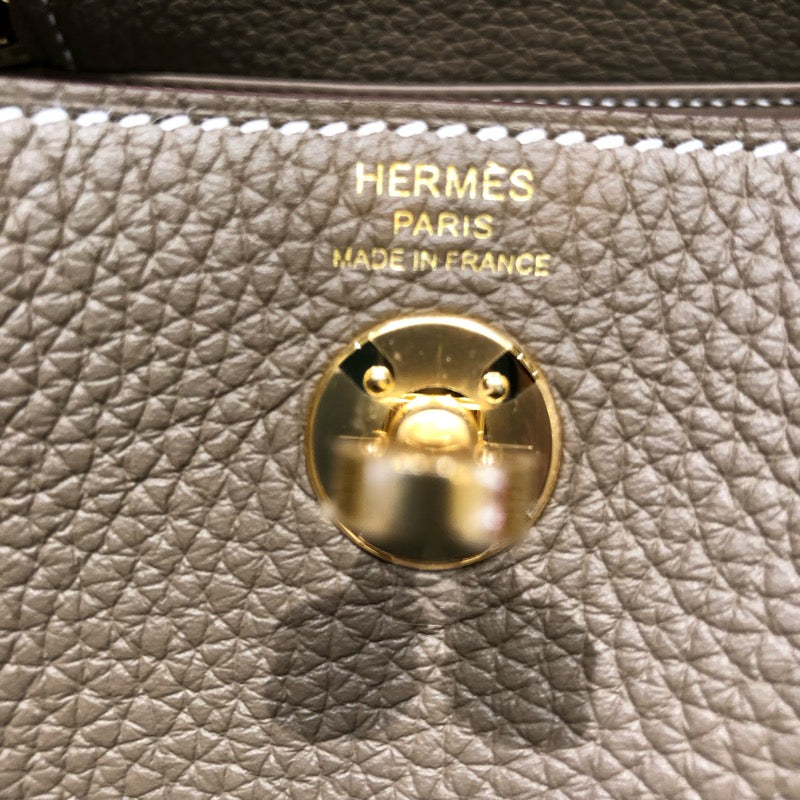 エルメス HERMES リンディミニ U刻 エトゥープ　ゴールド金具 トリヨン レディース ショルダーバッグ