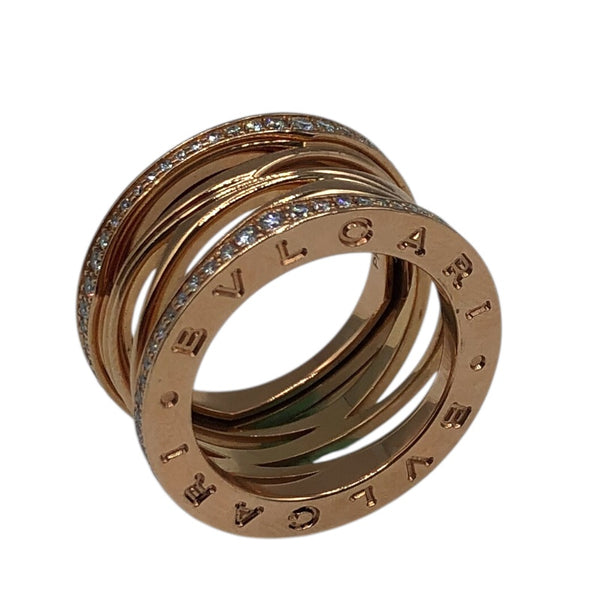 ブルガリ BVLGARI ビーゼロワンレジェンドダイヤリング K18ピンクゴールド K18PG ジュエリー