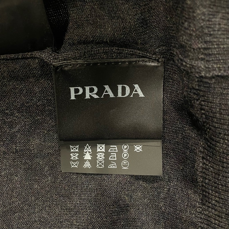 プラダ PRADA バージンウールニットカーディガン DNA959 グレー ウール メンズ カーディガン