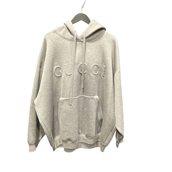 グッチ GUCCI エクストラファインニットフーデッドセーター 784030 グレー ウール メンズ パーカー
