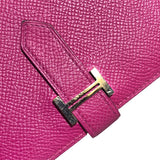 エルメス HERMES ベアンコンパクト A刻印 ローズパープル シルバー金具 エプソン レディース 二つ折り財布