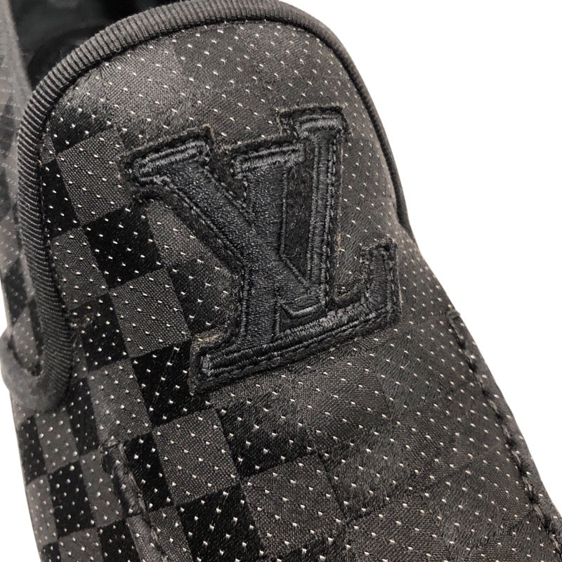 ルイ・ヴィトン LOUIS VUITTON LVロゴ 刺繍ダミエグラフィットローファー ブラック ダミエグラフィットキャンバス メンズ ローファー