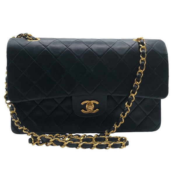 シャネル CHANEL マトラッセ25 チェーンショルダーバッグ ブラック ゴールド金具 ラムスキン レディース ショルダーバッグ