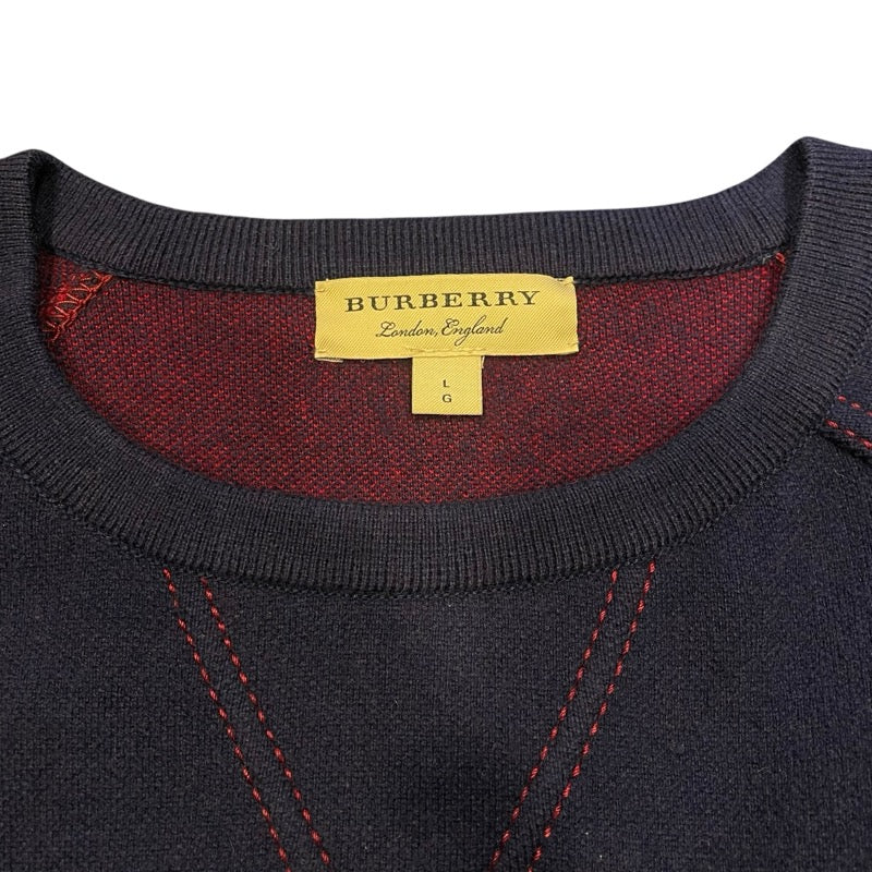 バーバリーロンドン BURBERRY LONDON フロントロゴニットセーター 4045207 ネイビー ウール メンズ セーター