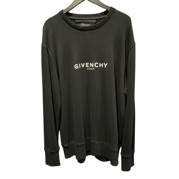 ジバンシィ GIVENCHY ロゴプリントスウェットシャツ BMJOCB3Y6V ブラック コットン メンズ スウェット