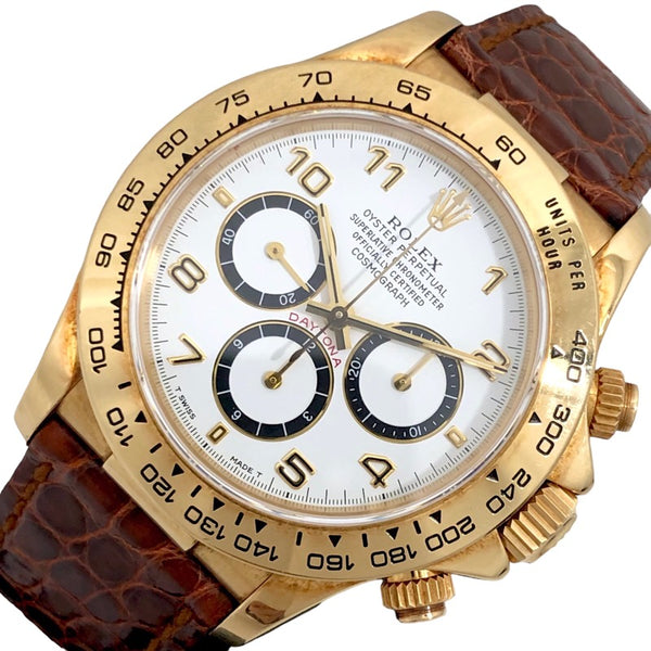 ロレックス ROLEX コスモグラフ・デイトナ N番 16518 ホワイトアラビア YG/革ベルト 自動巻き メンズ 腕時計