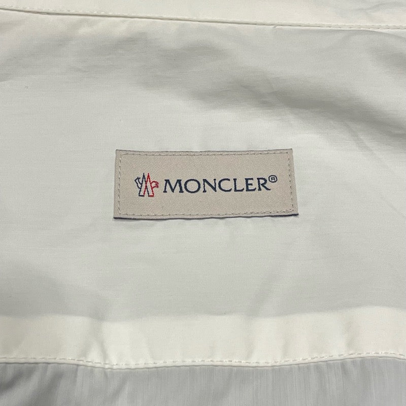 モンクレール MONCLER ロゴワッペン長袖シャツ ホワイト コットン メンズ 長袖シャツ