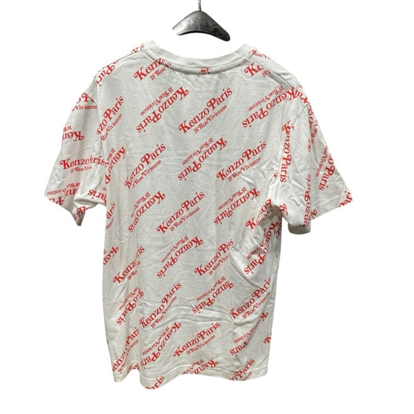 ケンゾー KENZO ロゴプリントオーバーサイズTシャツ FE58TS0044SY ホワイト コットン メンズ 半袖Ｔシャツ
