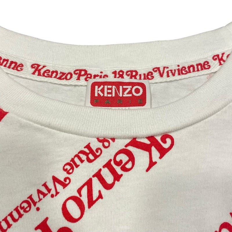 ケンゾー KENZO ロゴプリントオーバーサイズTシャツ FE58TS0044SY ホワイト コットン メンズ 半袖Ｔシャツ